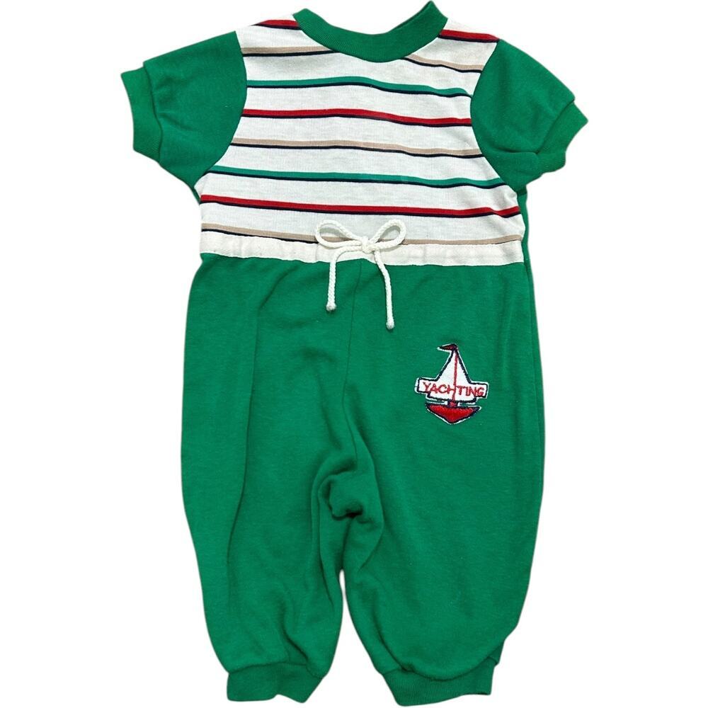 Yachting Vintage 70s/80s Striped Onesie Romper